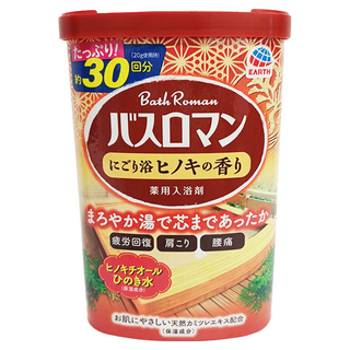 EARTH 地球製藥 Bath Roman 入浴劑 馥郁檜木香, 約30回分, 600g, 1罐