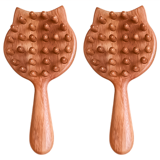 小麥購物 檀木貓咪按摩梳 G823 92g, 棕色, 2支