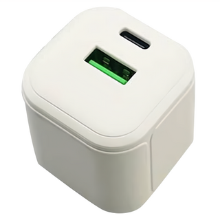 STAR 訊鋒科技 QC3.0 + PD3.0 雙孔 35W 氮化鉀快速充電頭, 迷你方塊, 史上最小, 折疊插頭, 白色, 1個