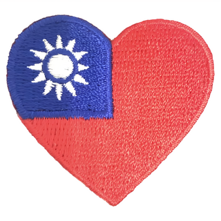 A-ONE 匯旺 台灣愛心 國旗刺繡布貼 NO.036, 彩色, 1個