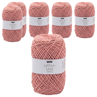Linea 棉質蕾絲線, 102 粉色, 6捲