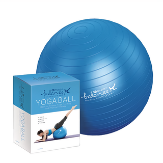 muva 瑜珈健身防爆抗力球 附打氣筒 防滑 最高承重120kg, 最大直徑65cm, 藍色