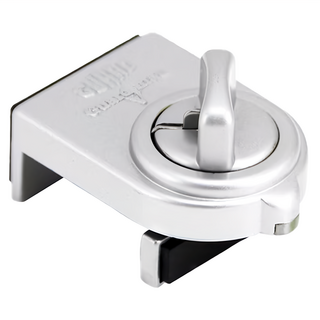 GUARD 小安全鈕型 銀色 兒童安全鋁窗鎖, 1個