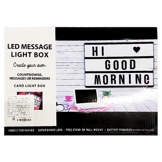 Yamiley 字母燈箱(含96張字卡一組) 黑殼黑條 創意留言裝飾燈箱, A4, 1組