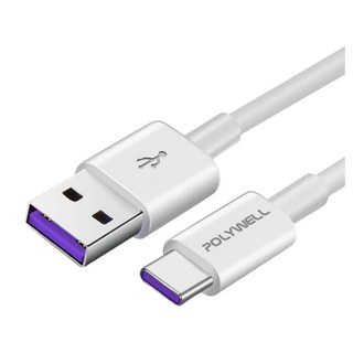 POLYWELL 寶利威爾 USB-A-USB-C 5A快充線, 2m, PW15-W45-M671, 1條