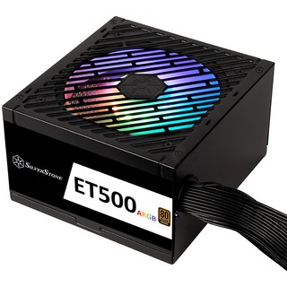 SILVERSTONE 銀欣科技 電源供應器 ET500 ARGB 17組 ARGB 燈效 80 PLUS 銅牌認證, 1個