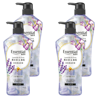 Essential 逸萱秀 香氛精油修護洗髮精 薰衣草&鳶尾 0矽靈水感配方, 700ml, 4瓶