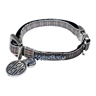 Good Boy Pet House 好寶貝寵物居家用品 Hairy Duke多毛公爵系列寵物項圈 織布金屬配件 適用貓咪狗狗, 英式皇家 黑色, 1個
