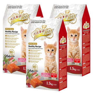 LV PRIME BLUE 藍帶 精選系列 滋補幼母貓乾飼料, 鮭魚蔬果, 1.5kg, 3袋