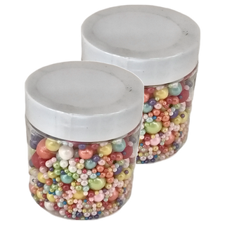 茂順食品 可食用裝飾糖果，大小混合彩色糖珠, 85g, 2罐