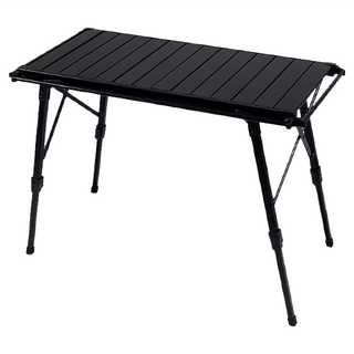 Besthot 超輕量可升降式IGT三單位蛋捲桌 Set 鋁合金+PU掛勾, 83cm, 83 x 43 x 43~64cm 收納86 x 15 x 14cm, 黑色