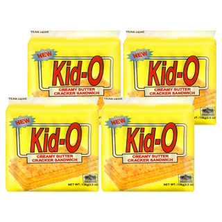 Kid-O 三明治餅乾 奶油口味, 經典口味，香濃好吃，酥脆可口, 136g, 4袋