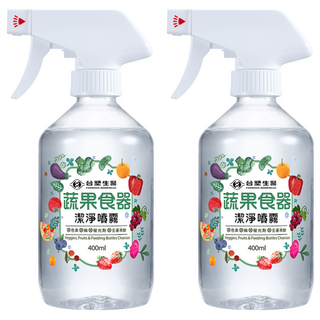 台塑生醫 Dr's Formula 蔬果食器潔淨噴霧, 400ml, 2瓶
