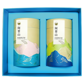 龍源茶品 鑫龍源 茶山漫遊阿里山高山茶葉禮盒 附提袋, 茶葉150g 2罐, 1盒