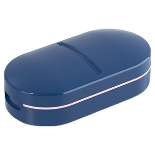 iSFun 隨身藥丸一分二安全可切收納藥盒, 藍色, 1個