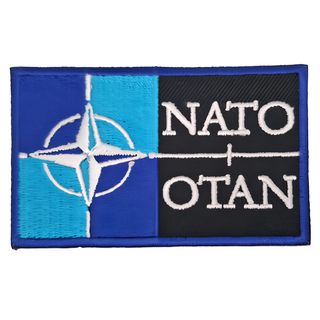 A-ONE 匯旺 刺繡布貼 NO.424 北大西洋公約組織 NATO, DIY國旗刺繡徽章 8 x 5 cm 台灣製, 1件