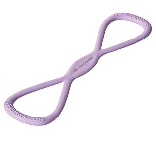 MICHAEL FITNESS 麥克健身 雙股防斷8字拉力繩 矽膠材質 高強度拉力 久拉不斷 60000次暴力拉伸測試, 丁香紫, 1個, 50cm x 12cm