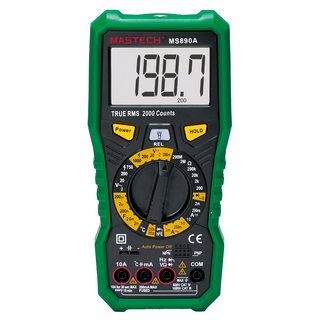 MASTECH 邁世 數位萬用錶 MS890A, 真有效值2000計數, 液晶顯示帶背光, 1台