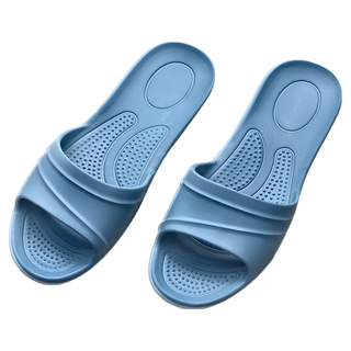 XUZU 舒筑經典曲奇餅乾拖鞋, 柔軟Q彈 EVA材質 一體成型設計, 輕量舒適, 中底按摩顆粒設計, 湛藍色, XL