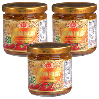 合記貴州 鮮辣榨菜 台灣製造 HACCP認證, 200g, 3罐