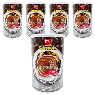 SUNWAY 鄉味 多穀粉 黑芝麻黑豆, 5罐, 500g, 16份