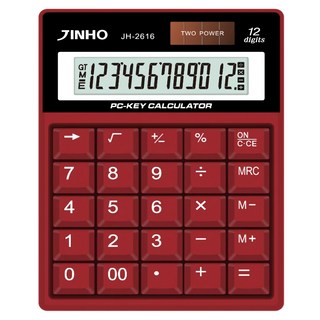 JINHO 京禾 12位元 雙電源復古按鍵系列計算機 JH-2616-N, 1台, 馬術紅