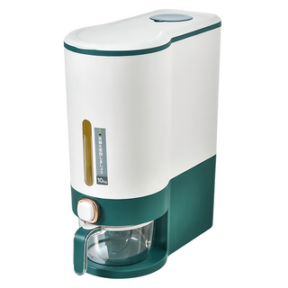 按壓計量儲米桶 15 x 34 x 41.5cm, 湖藍色, 1個