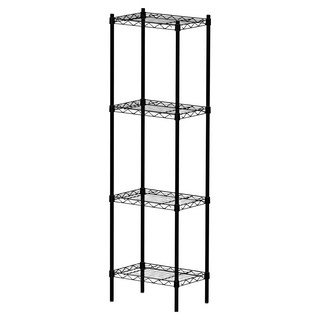 KI WISH 居家生活 輕型四層架 每層耐重30KG 總體耐重120KG, 黑色, 1件, 43 x 28 x 150cm