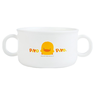 PiYOPiYO 黃色小鴨 抗菌雙耳杯, 耐熱P.P材質, 雙耳握把, 白色, 1個