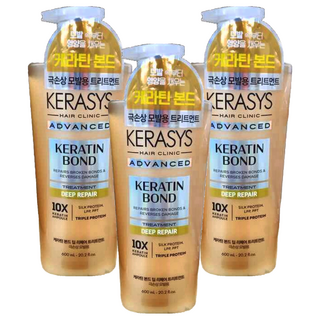 KERASYS 專業修護安瓶護髮乳 10倍高濃縮配方 深層滋養 修復染燙受損, 600ml, 3瓶