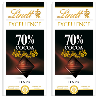 Lindt 瑞士蓮 EXCELLENCE 極醇系列 70% 黑巧克力片 100g, 2片
