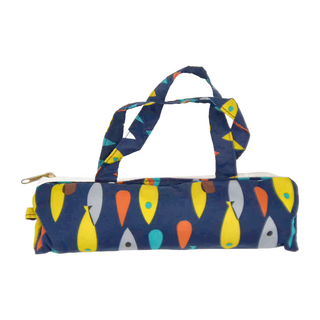 悠活彩魚輕量手開傘, 附手提防潑水收納袋, 傘布寬約96cm, 傘骨6K, 藍色