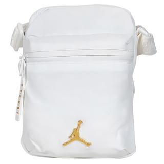 NIKE 耐吉 JORDAN 喬丹 斜挎包, W4F 白色/金色 單一尺寸, JD2443005AD-002