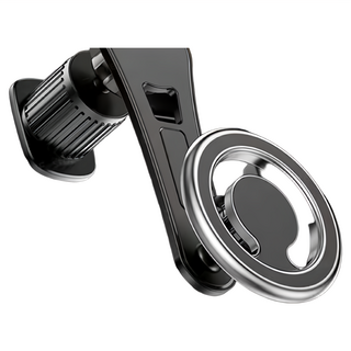 E Store 磁吸車架 出風口 + 延長桿款，附環形引磁片 2個，銀色，穩固不易掉落, 1組