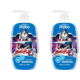 Probo 博寶兒 ULTRAMAN 活力沐浴露, 胺基酸潔淨, 黑燕麥防護, 500ml, 2瓶