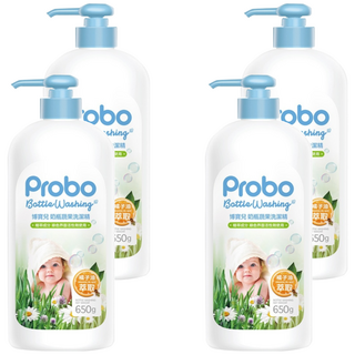Probo 博寶兒 奶瓶蔬果洗潔精 650g, 玉米萃取, 植萃成分, 溫和中性, 美國歐洲台灣FDA認可, 4瓶