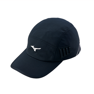 Mizuno 美津濃 路跑運動帽 遮陽帽 吸濕排汗 透氣 J2TWB50109, 黑色, 1個