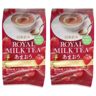 日東紅茶 皇家奶茶 草莓 果汁0.1%使用, 14g, 8包, 2袋