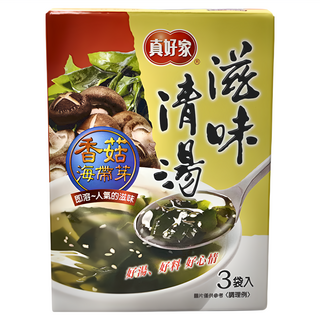 真好家 香菇海帶嫩芽湯 3包, 26.7g, 1盒