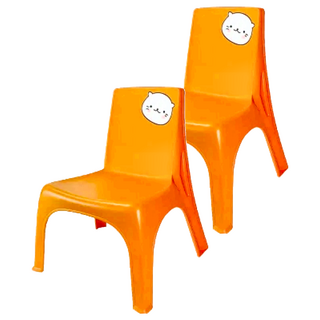百貨King 小比比椅 Set 2 PP材質兒童椅, 橘色