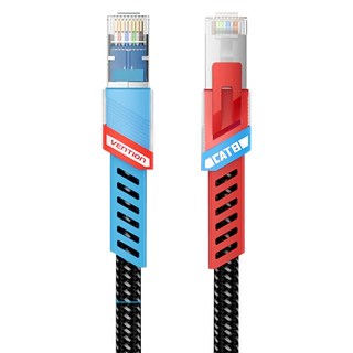 VEnTIOn 威迅 IKJ系列 CAT8 八類雙屏蔽遊戲網絡跳線 電競款 高強度編織線身 40Gbps 2000MHz, 5m, 黑色, 1條