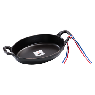 Staub 橢圓形鑄鐵烤盤 28cm 黑色 法國製, 1個