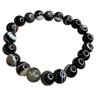 天珠造型手鍊, 1cm, 帶眼天珠