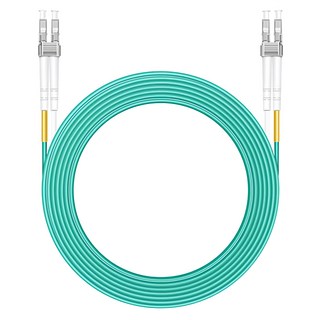 Neon 台灣霓虹 電信級LC-LC多模10G雙芯OM3全雙工光纖跳線, 1條, 水湖綠色, 5m