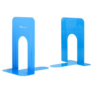 得力 烤漆書架 E9263 9吋 2片 粉末塗層鋼材質 防滑填充底座設計, 藍色