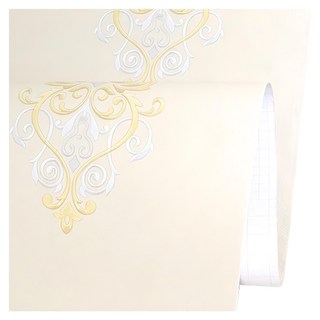 WA. WALL ART 歐風防水自黏壁紙 米色繡布紋 PVC材質, 60 x 300cm