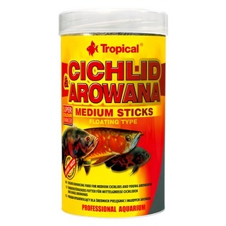 波蘭 Tropical 高蛋白龍魚 中大型魚成長飼料 U-T63526 小顆粒龍魚飼料, 1000ml, 1罐