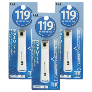 KAI 貝印 119系列 指甲剪 彎口 KF-1000 S, 白色, 3個