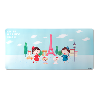 櫻桃小丸子 布面萬用滑鼠墊, 法國 藍色 + 白色, 1個