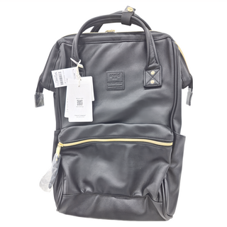 anello 皮革後背包, 黑色